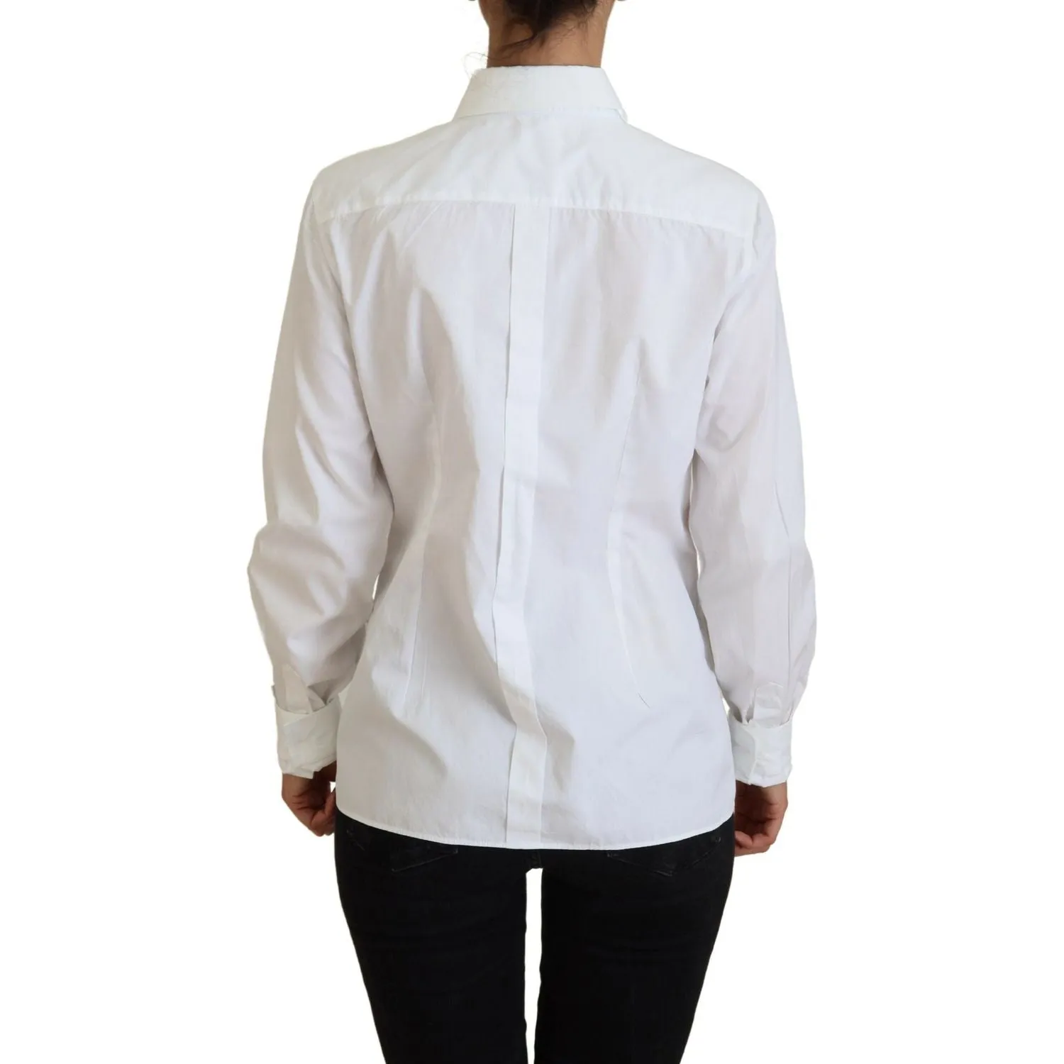 Dolce & Gabbana Elegant White Cotton Button-Up Top