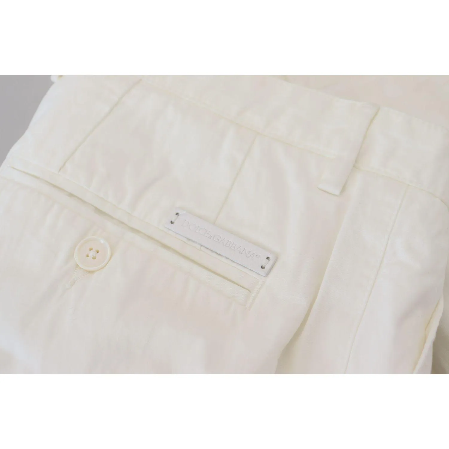 Dolce & Gabbana Elegant White Cotton Chino Pants