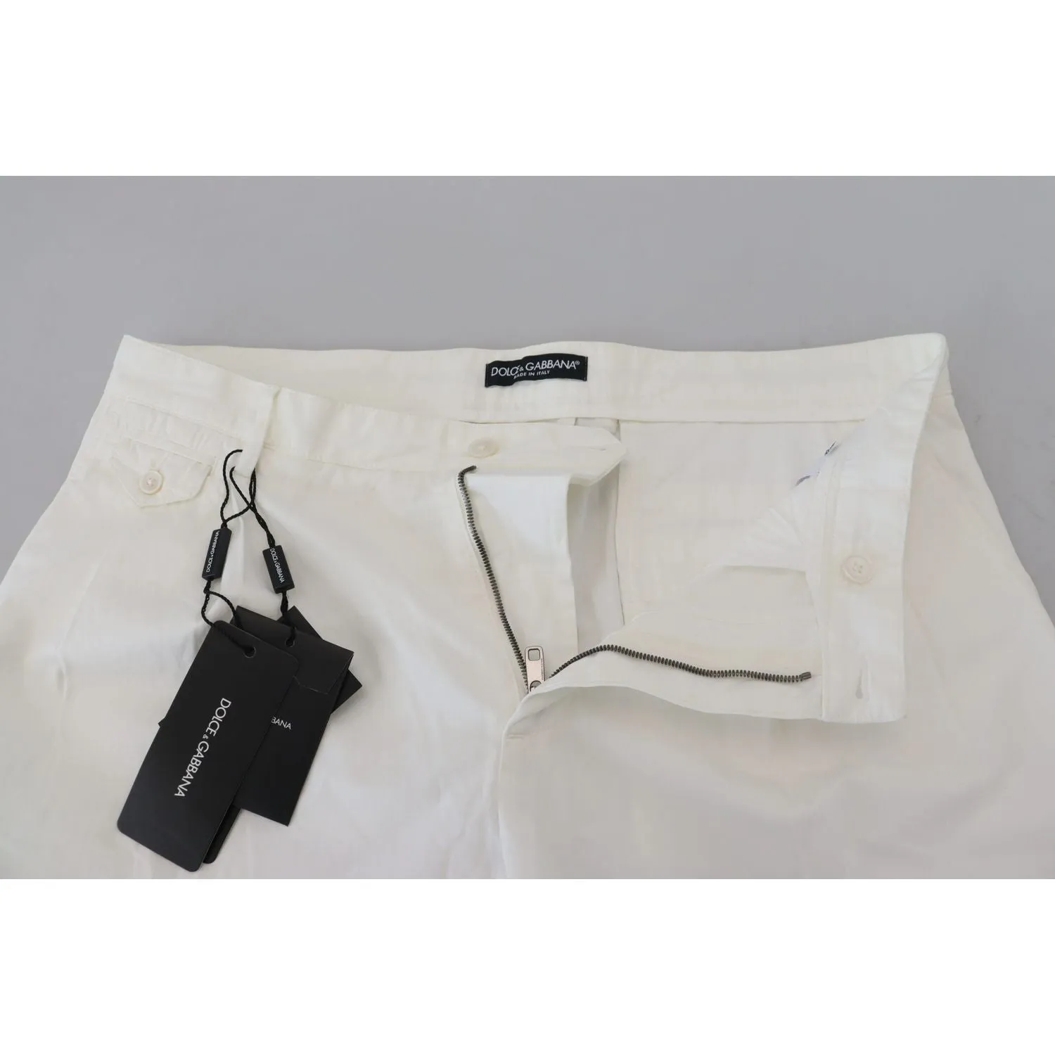 Dolce & Gabbana Elegant White Cotton Chino Pants