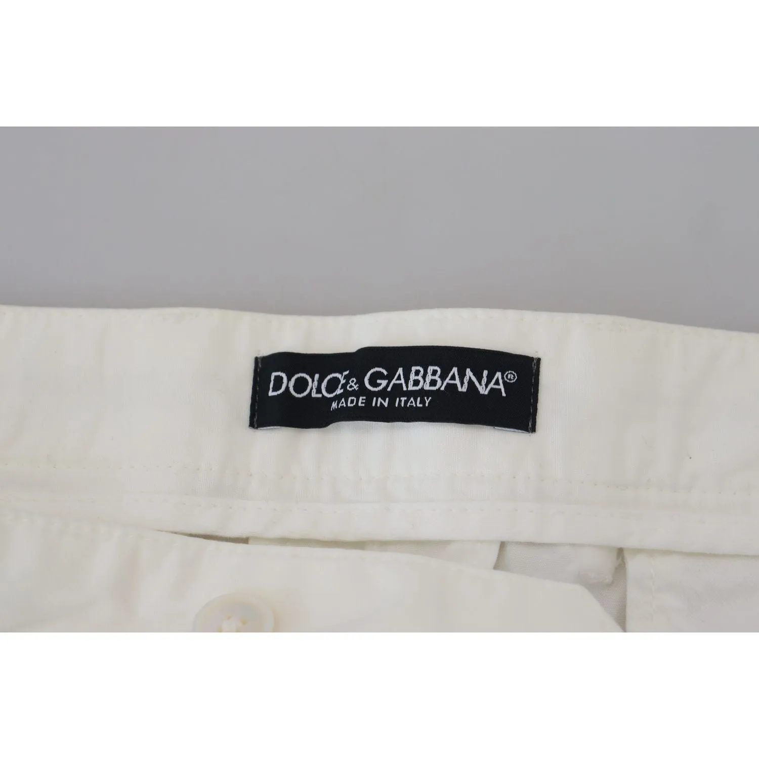 Dolce & Gabbana Elegant White Cotton Chino Pants