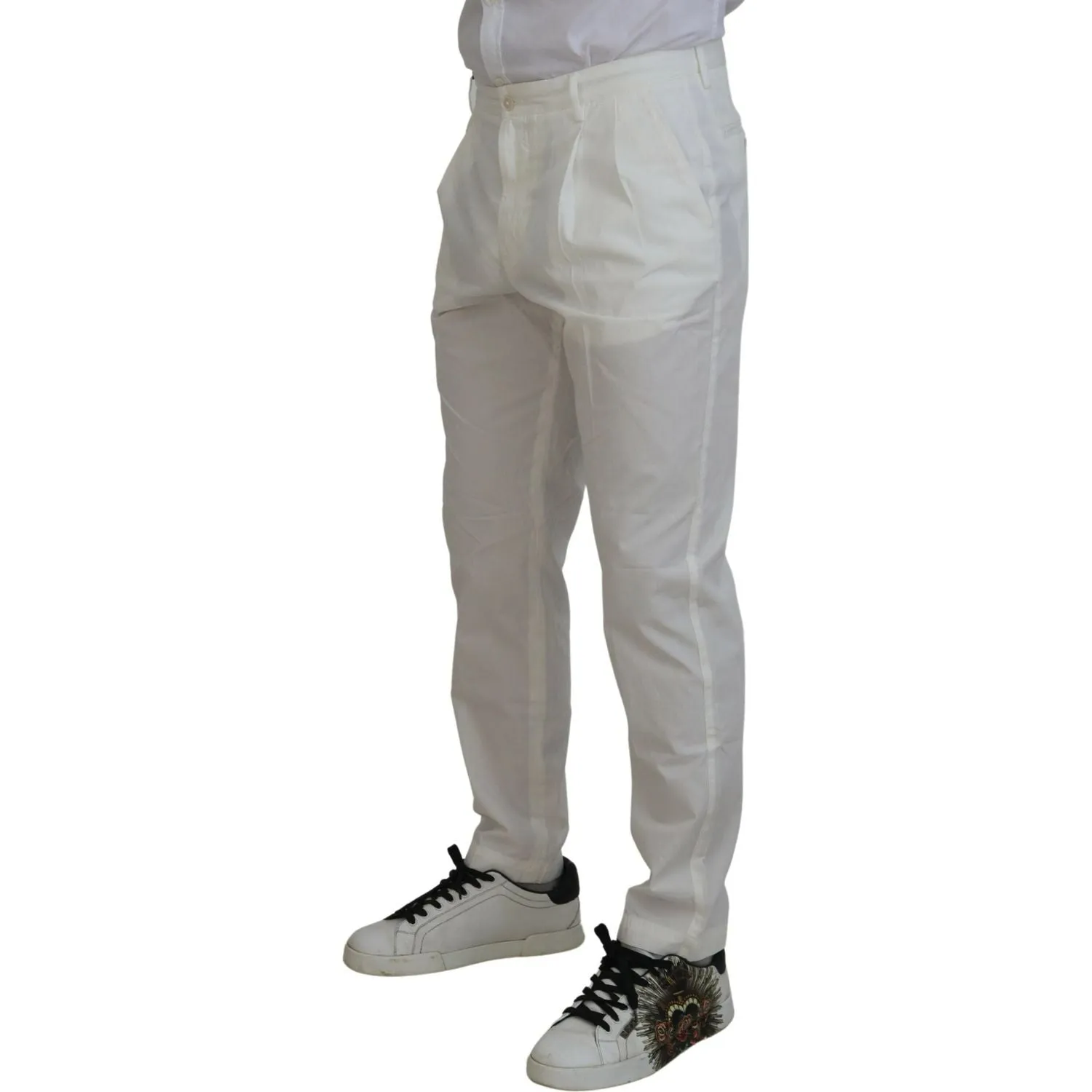 Dolce & Gabbana Elegant White Cotton Chino Pants