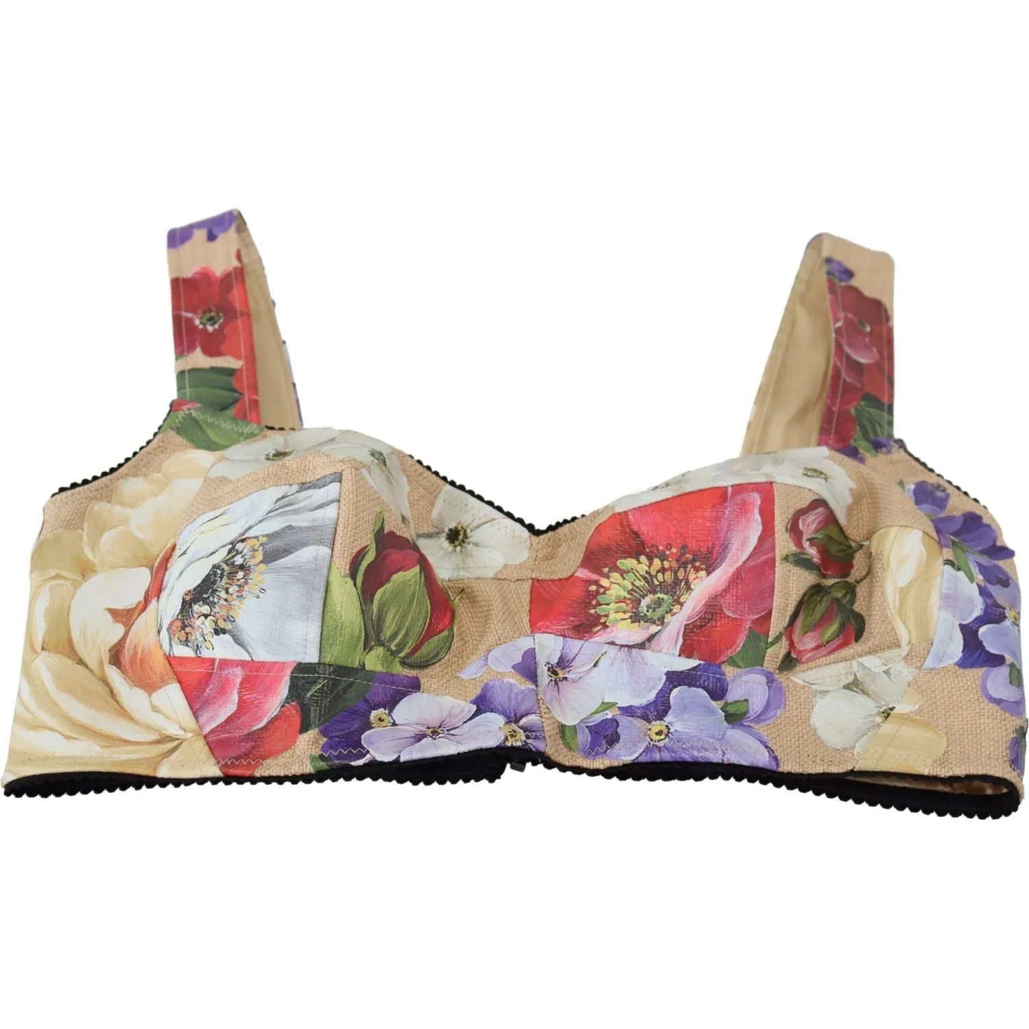 Dolce & Gabbana Floral Print Bustier Crop Top