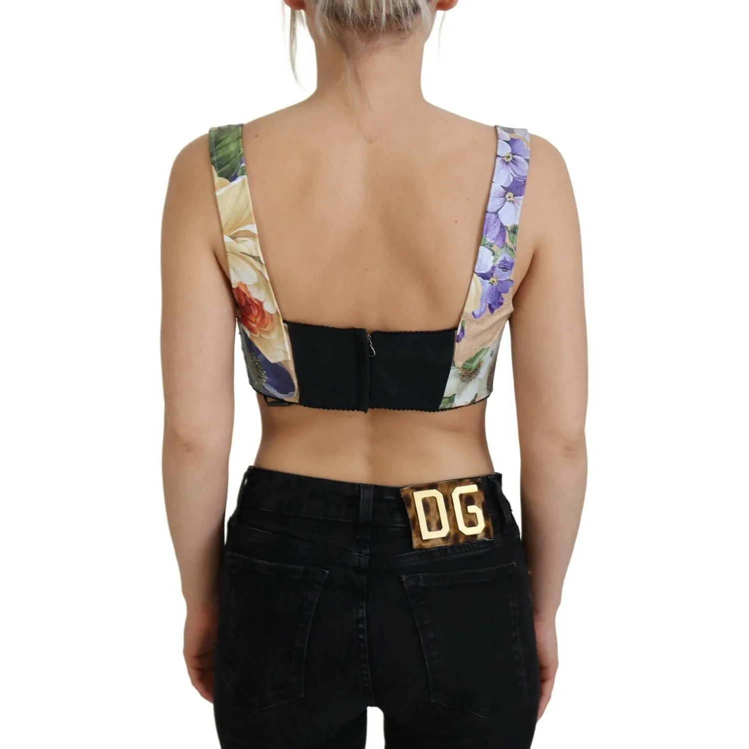 Dolce & Gabbana Floral Print Bustier Crop Top