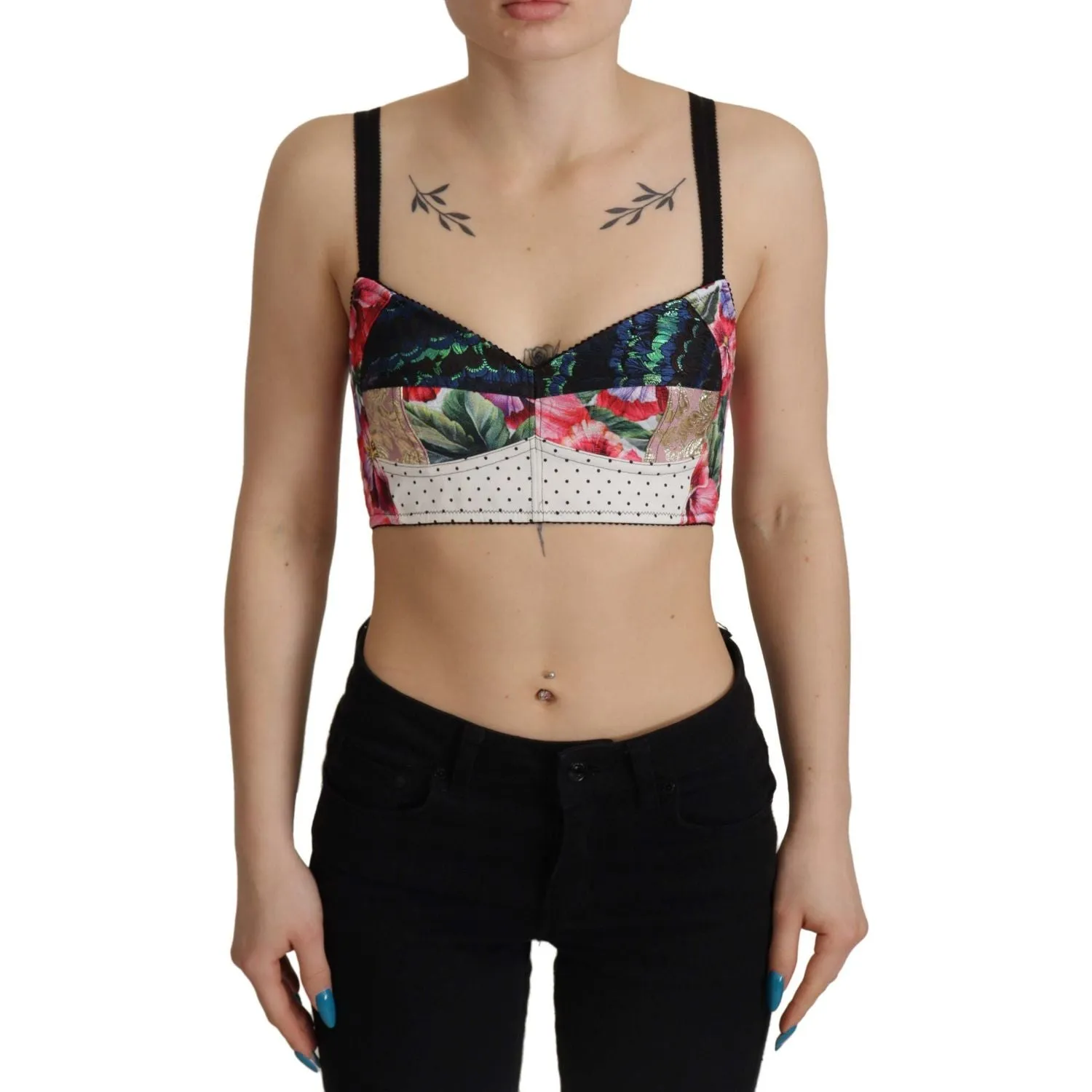 Dolce & Gabbana Floral Print Cropped Corset Top