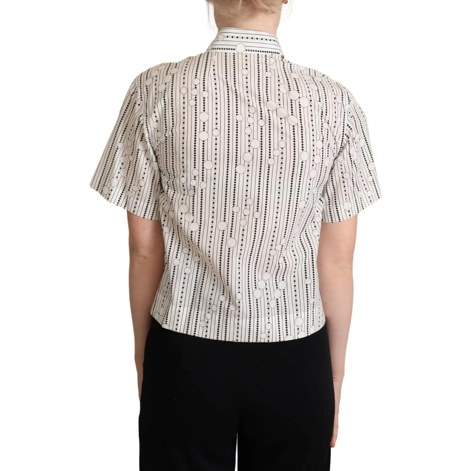 Dolce & Gabbana Geometric Elegance Collared Polo Top