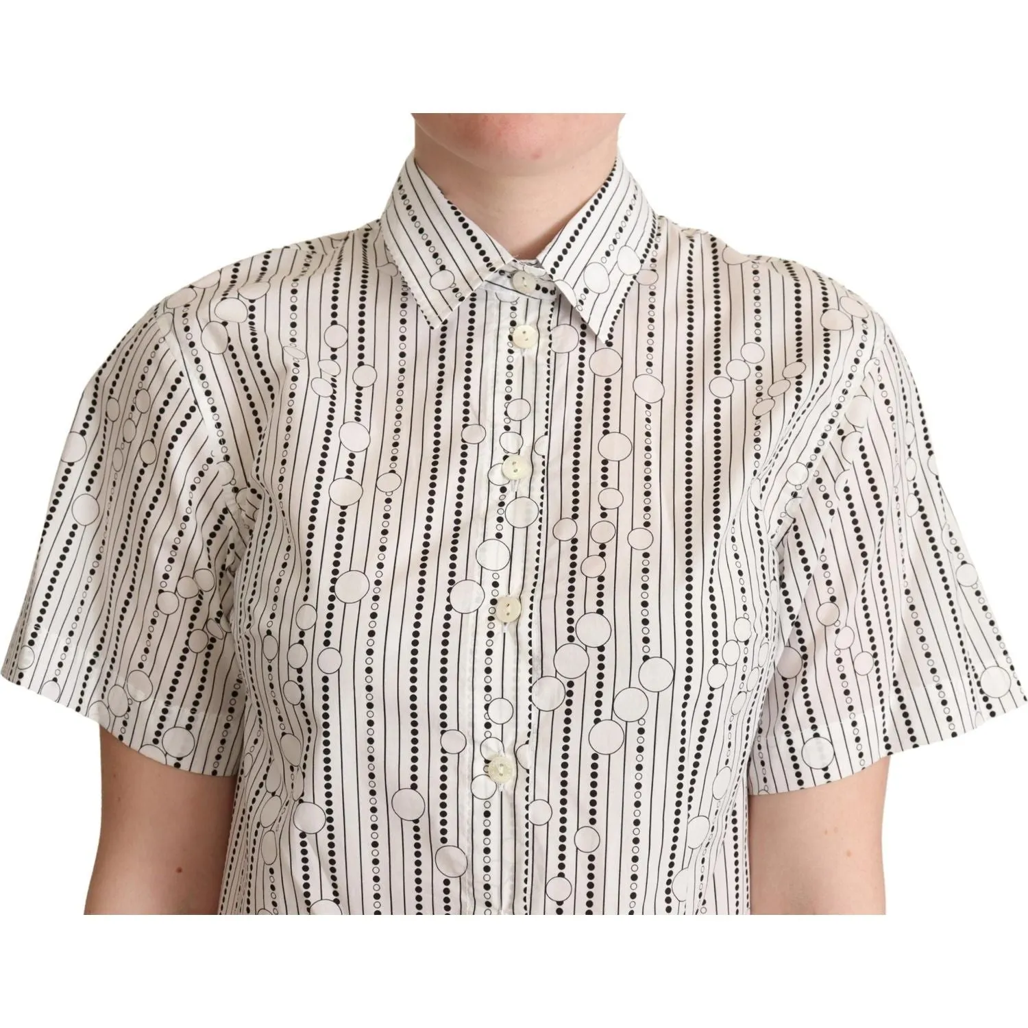 Dolce & Gabbana Geometric Elegance Collared Polo Top