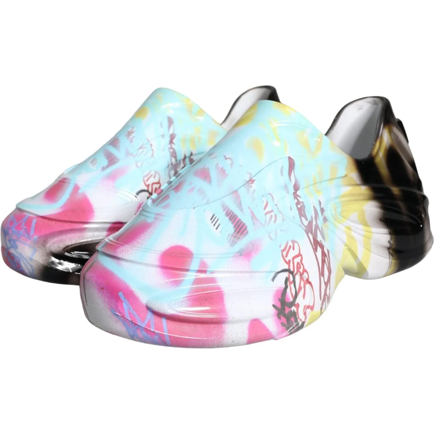 Dolce & Gabbana Multicolor Graffiti Rubber Low Top Sneakers Shoes