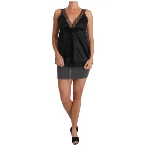 Dolce & Gabbana Sultry Silk Blend Lingerie Top in Black