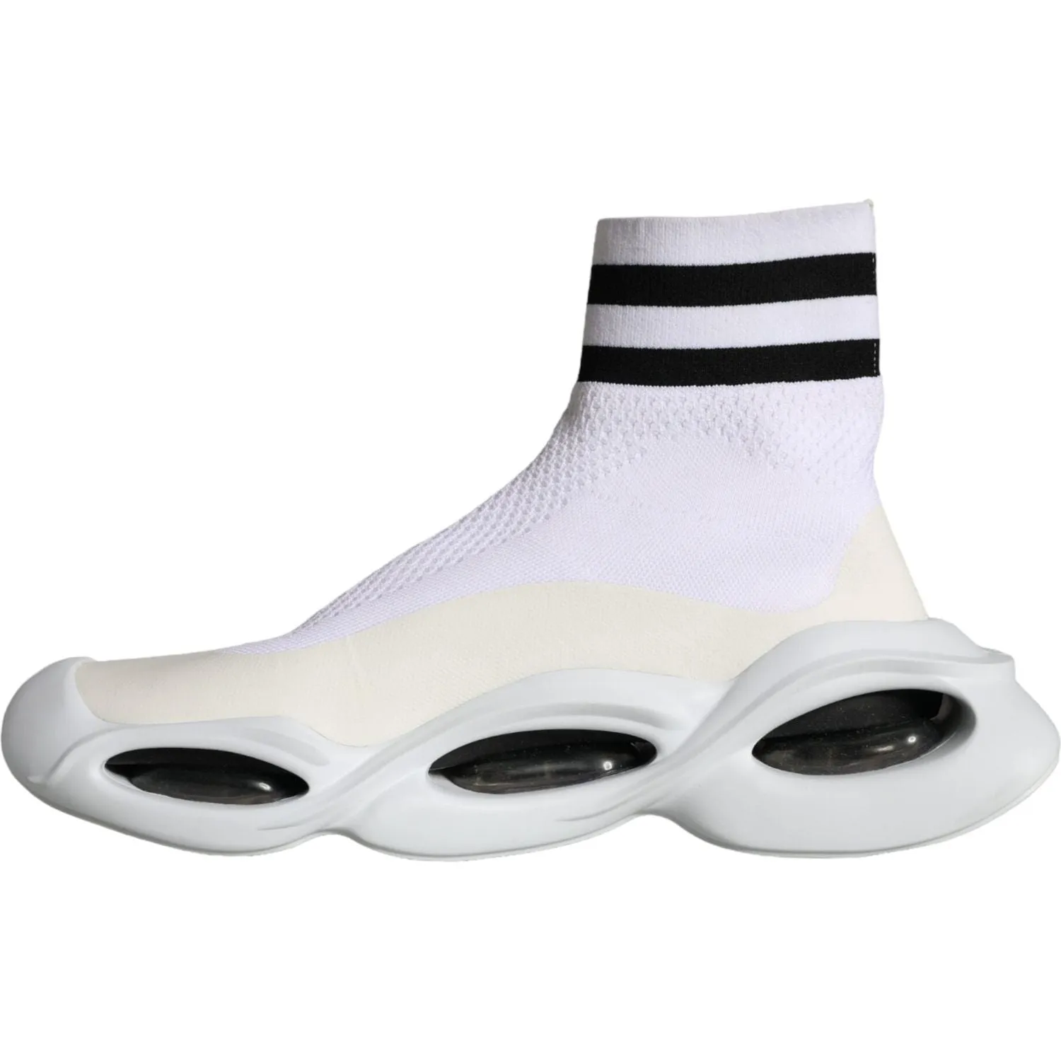 Dolce & Gabbana White Black Slip On Wave Socks Sneakers Shoes