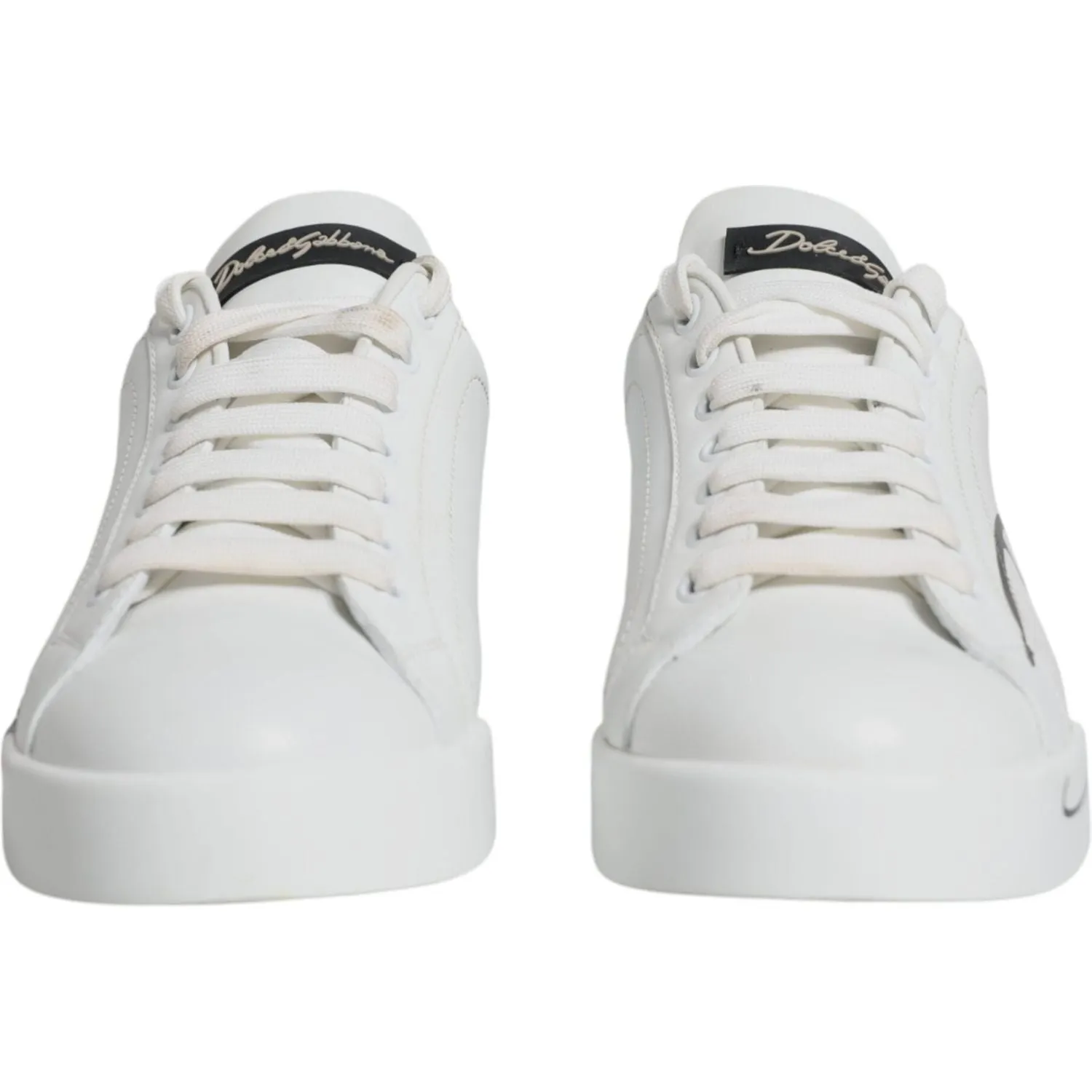 Dolce & Gabbana White Blue Portofino Low Top Sneakers Shoes