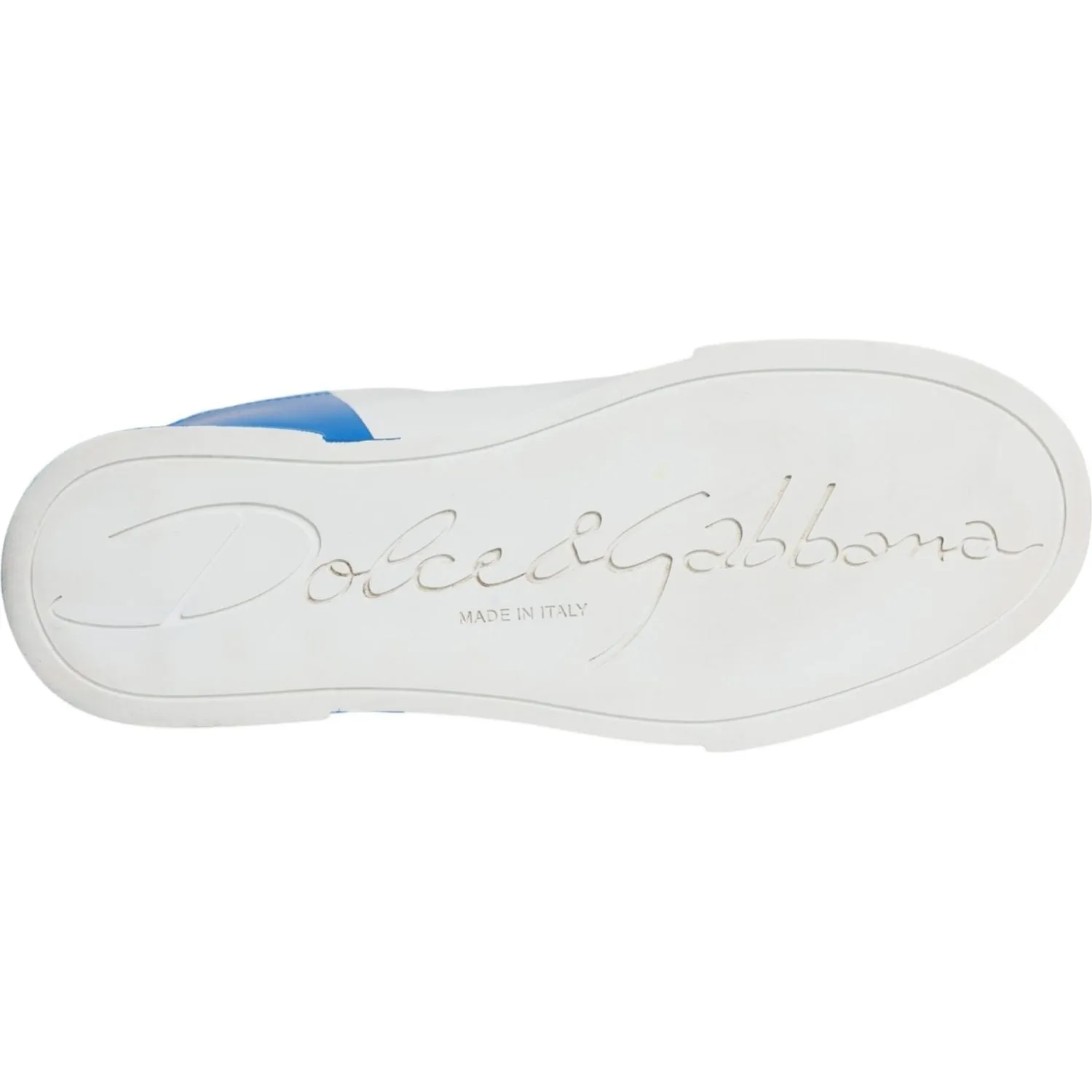 Dolce & Gabbana White Blue Portofino Low Top Sneakers Shoes