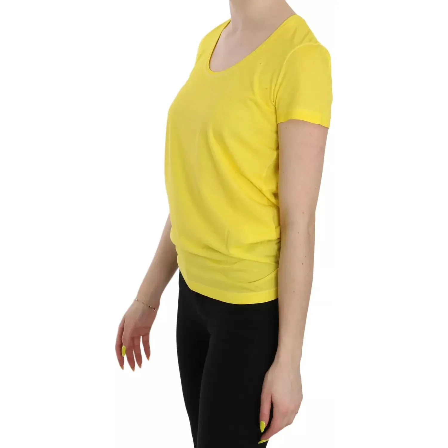 Dsquared² Yellow Round Neck Short Sleeve Shirt Top Blouse