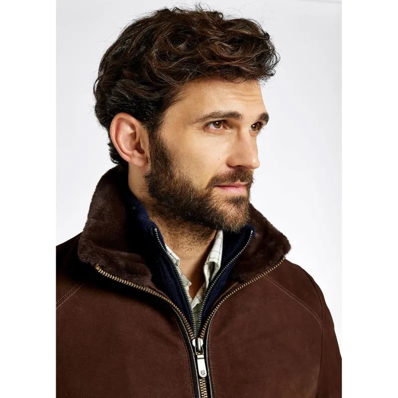 Dubarry Merriman Sherpa Lined Mens Leather Jacket - Walnut