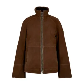 Dubarry Merriman Sherpa Lined Mens Leather Jacket - Walnut