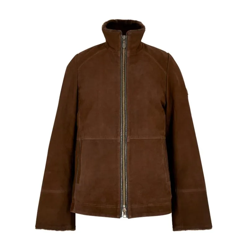 Dubarry Merriman Sherpa Lined Mens Leather Jacket - Walnut