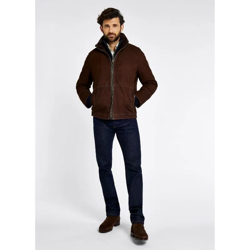 Dubarry Merriman Sherpa Lined Mens Leather Jacket - Walnut