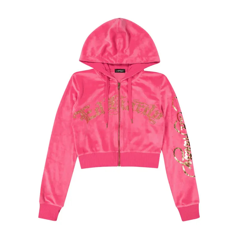 ED HARDY Tattoo Eagle Y2K Velour Hoodie