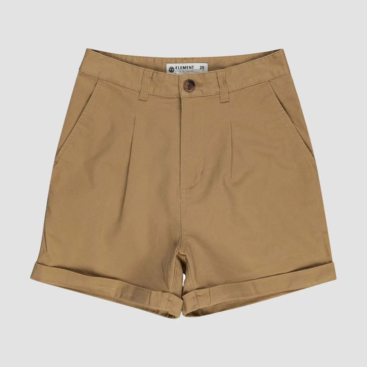 Element Olsen B High Waist Shorts Desert Khaki - Womens