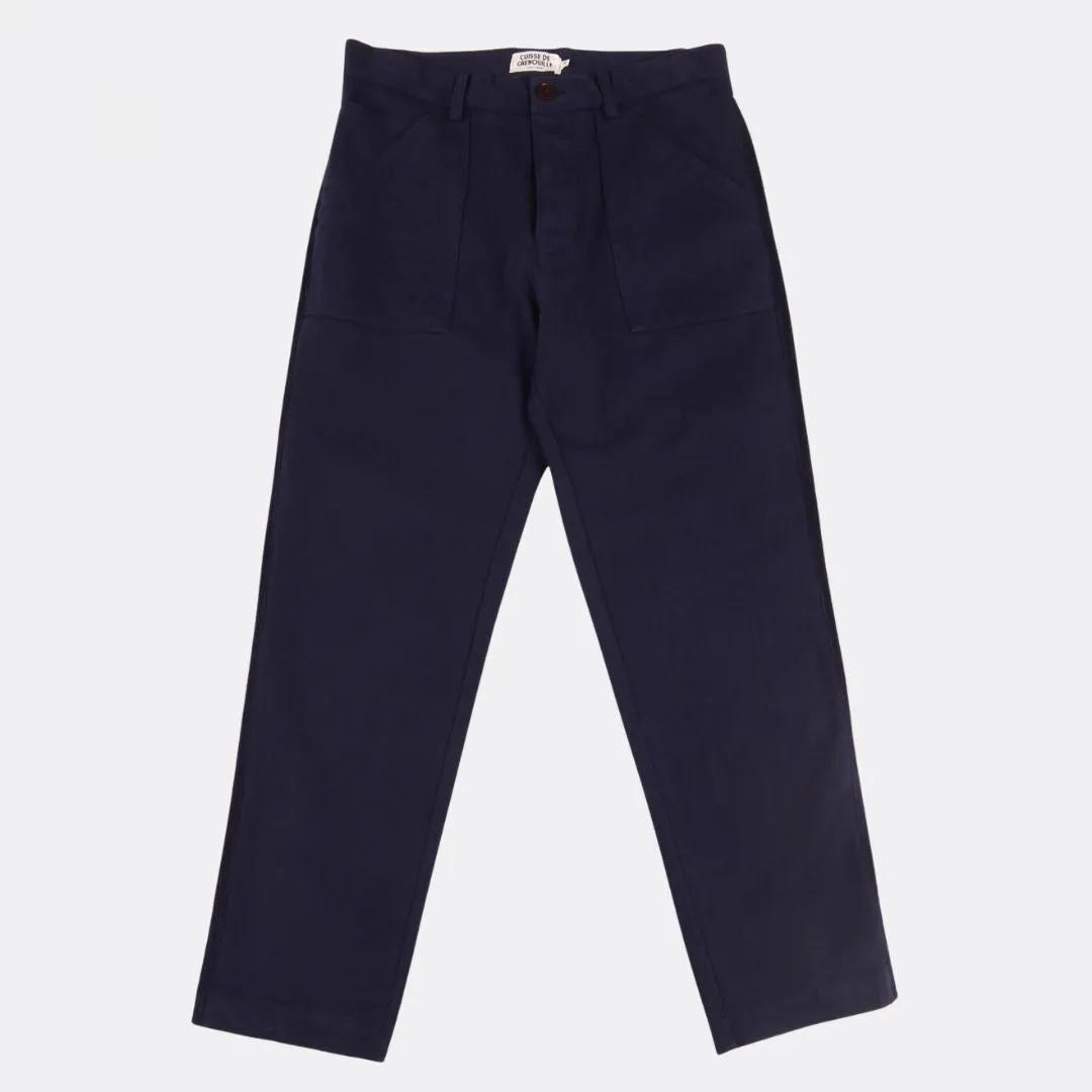 Fatigue Pant with Velvet Stripe (Navy)