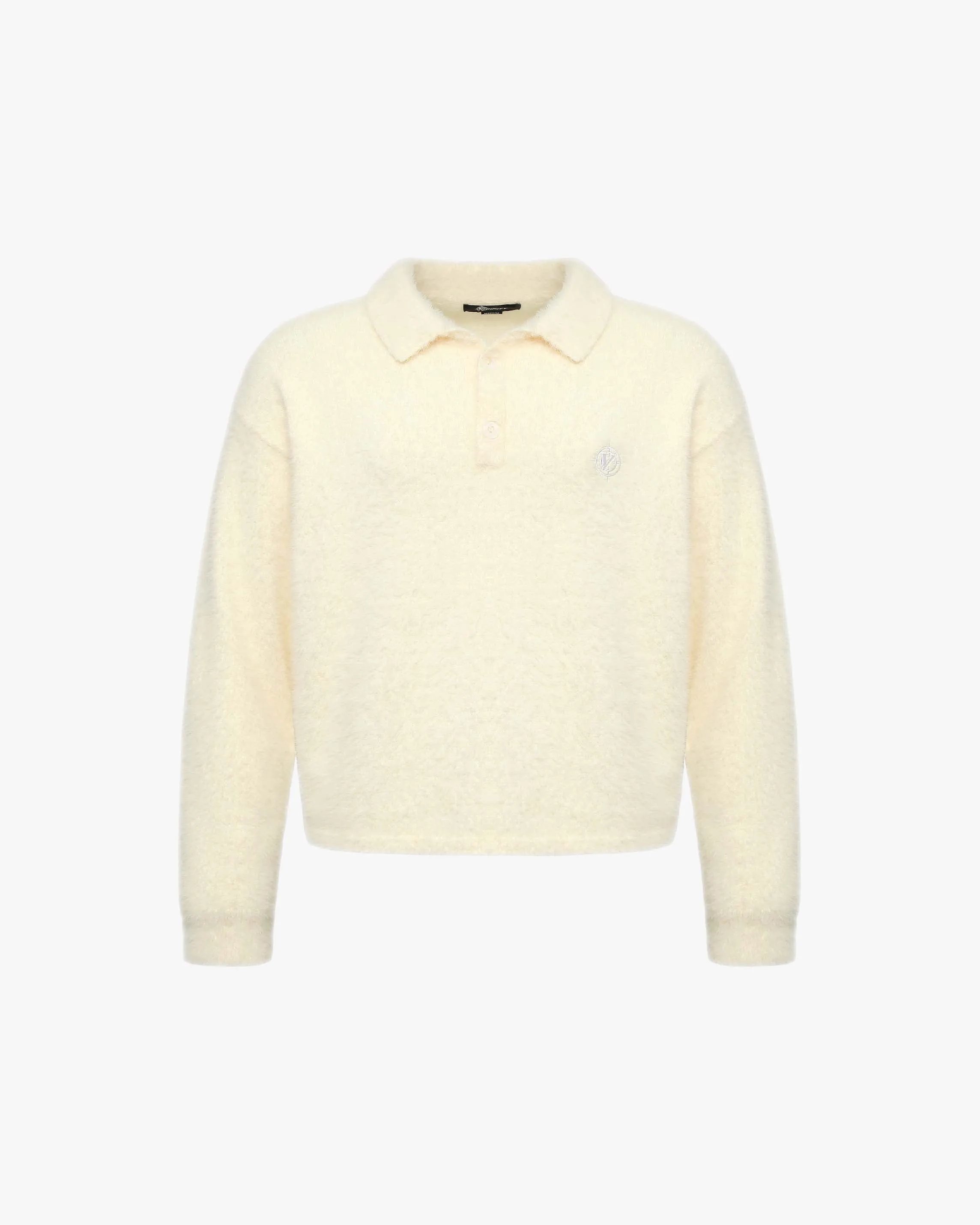 FAUX MINK POLO SWEATER CREAM