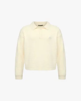 FAUX MINK POLO SWEATER CREAM