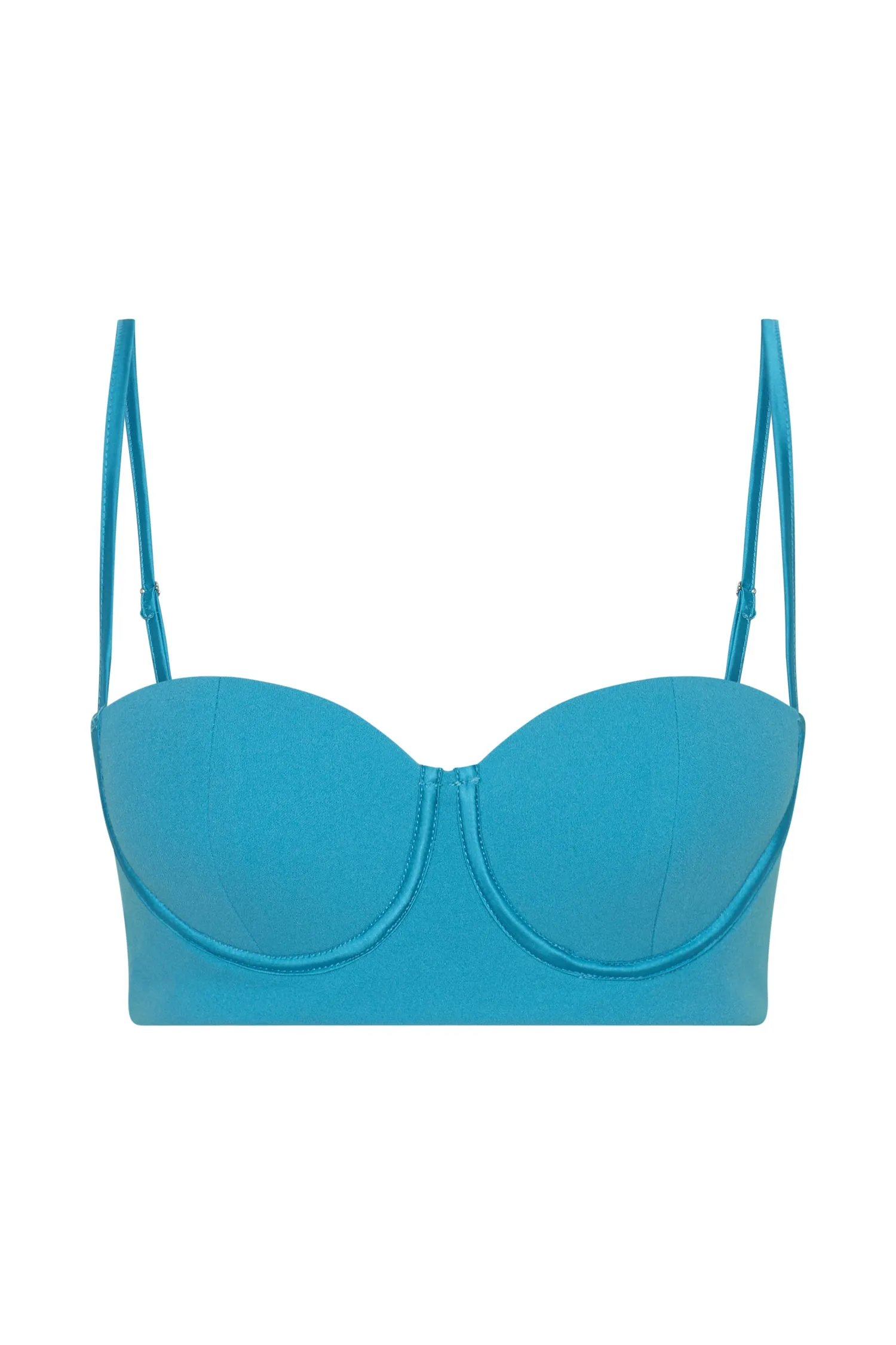 Fiorella Crepe Bustier Top - Aquamarine