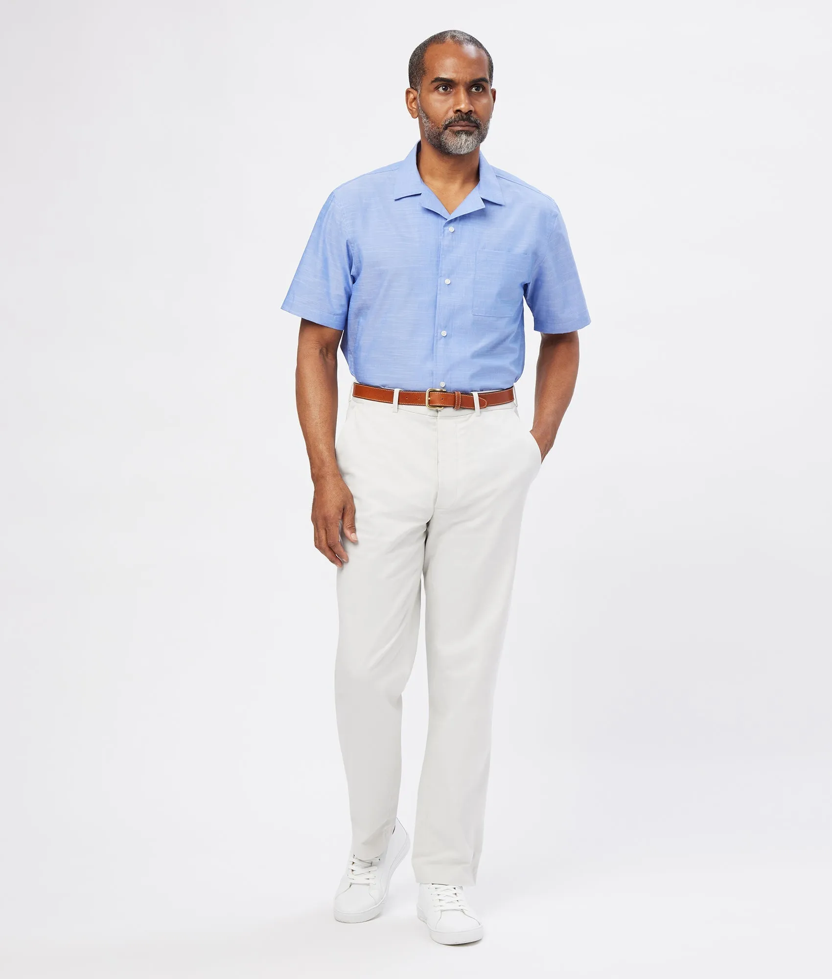 Flat Front 'Fordham' Easy-Cary Chino Twill Pant with Magnetic Closures - Stone