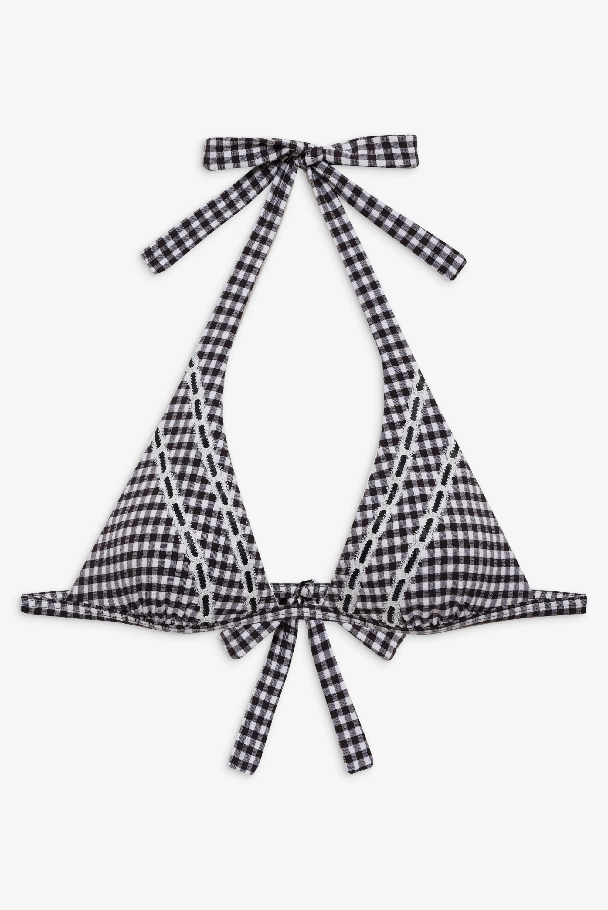 Frank Gingham Halter Bikini Top - Blackberry Gingham