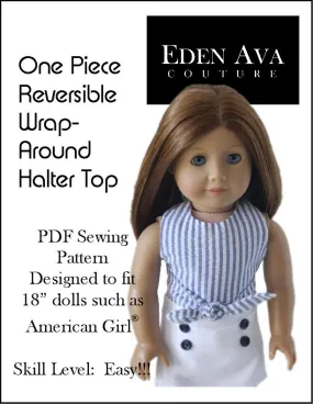 FREE Wrap Around Reversible Halter Top 18" Doll Clothes Pattern