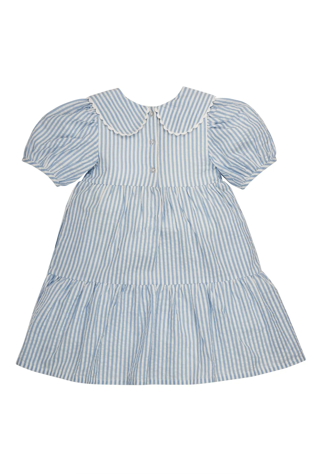 Frugi Cassie Collared Dress Beach Hut Blue Stripe