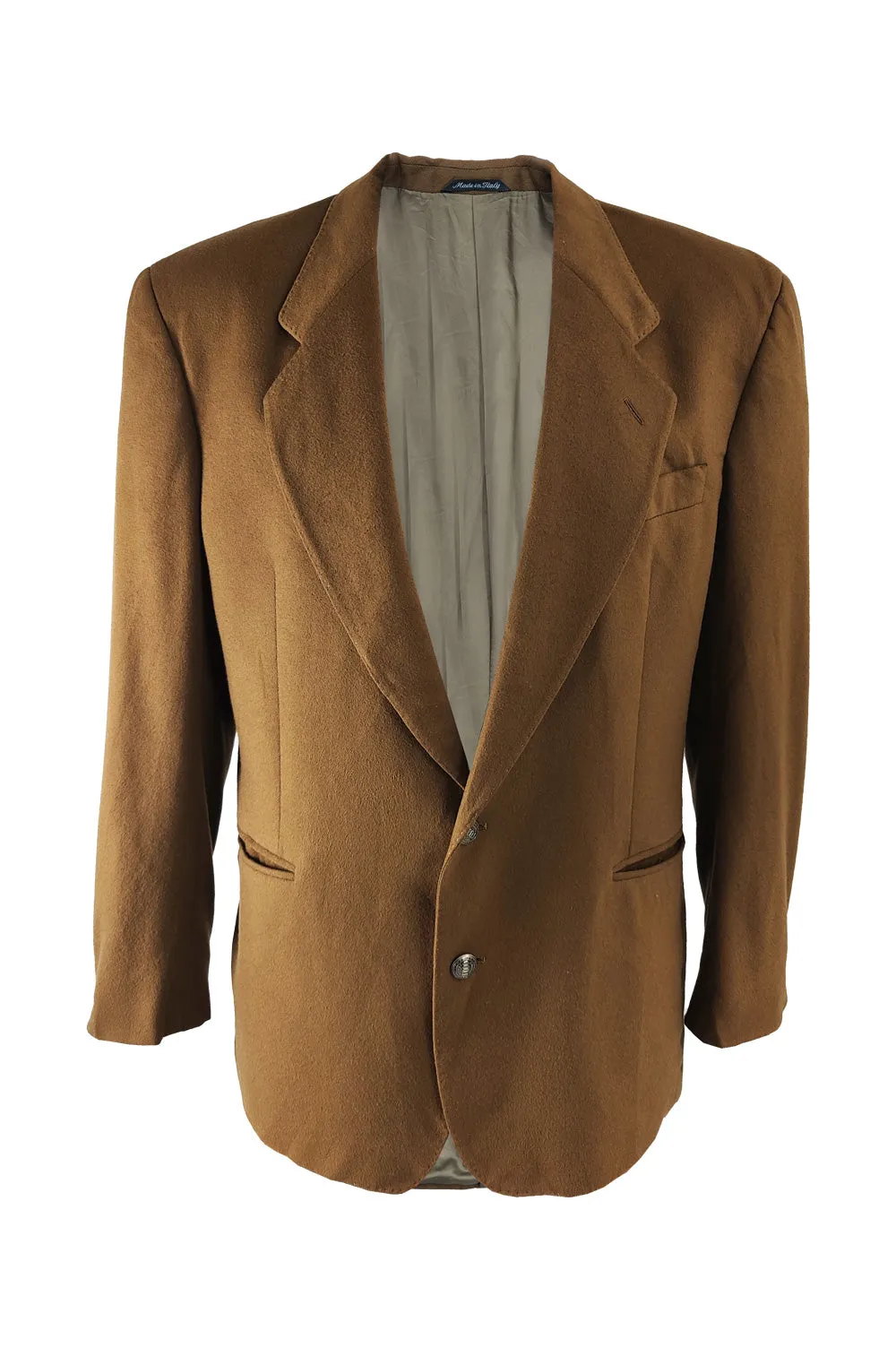 Gianfranco Ferré Vintage Mens Brown Wool & Cashmere Blazer, 1990s