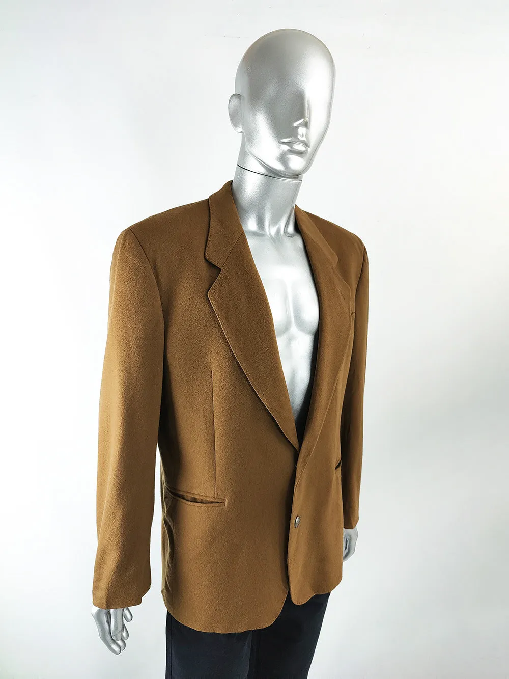 Gianfranco Ferré Vintage Mens Brown Wool & Cashmere Blazer, 1990s