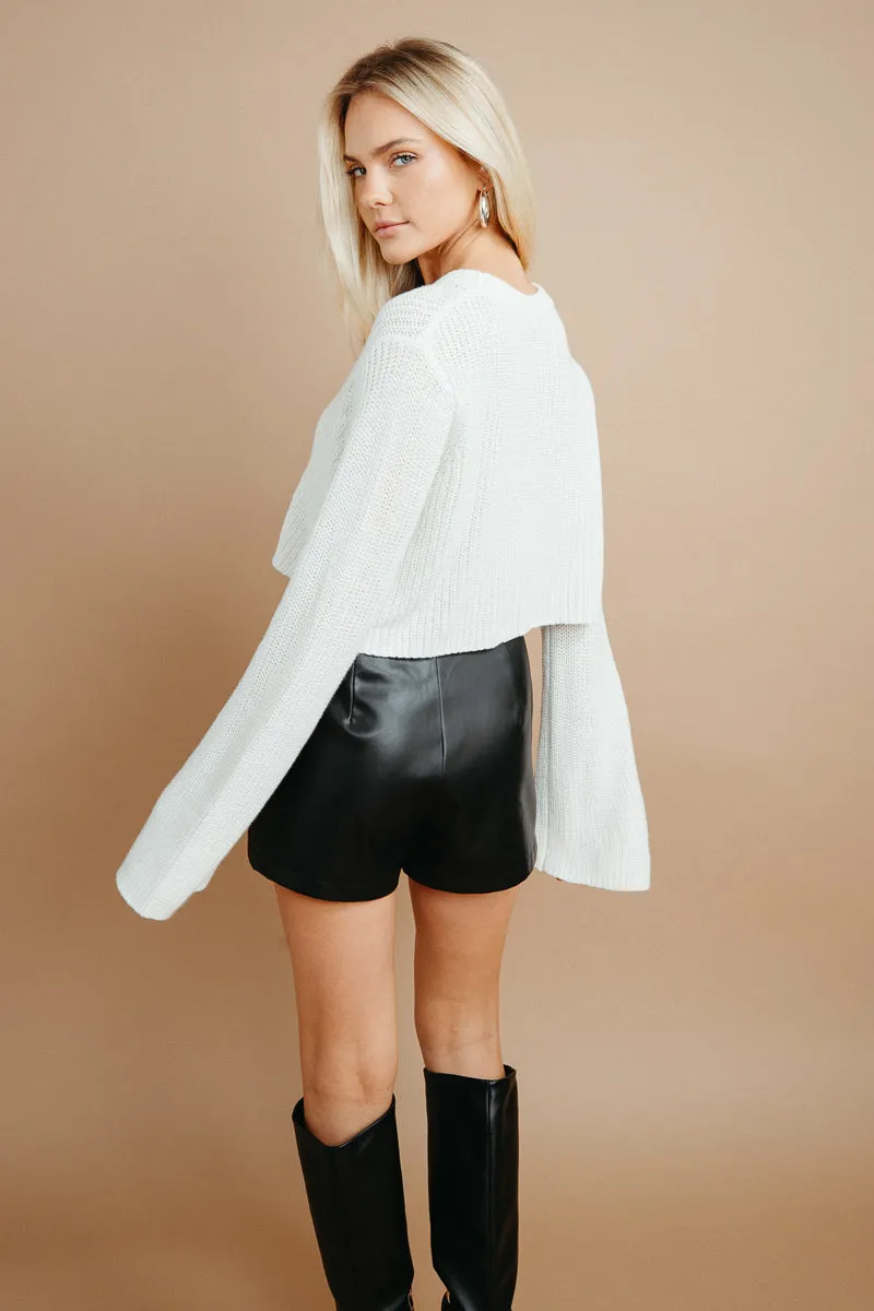 Gillian Cropped Bell Sleeve Sweater