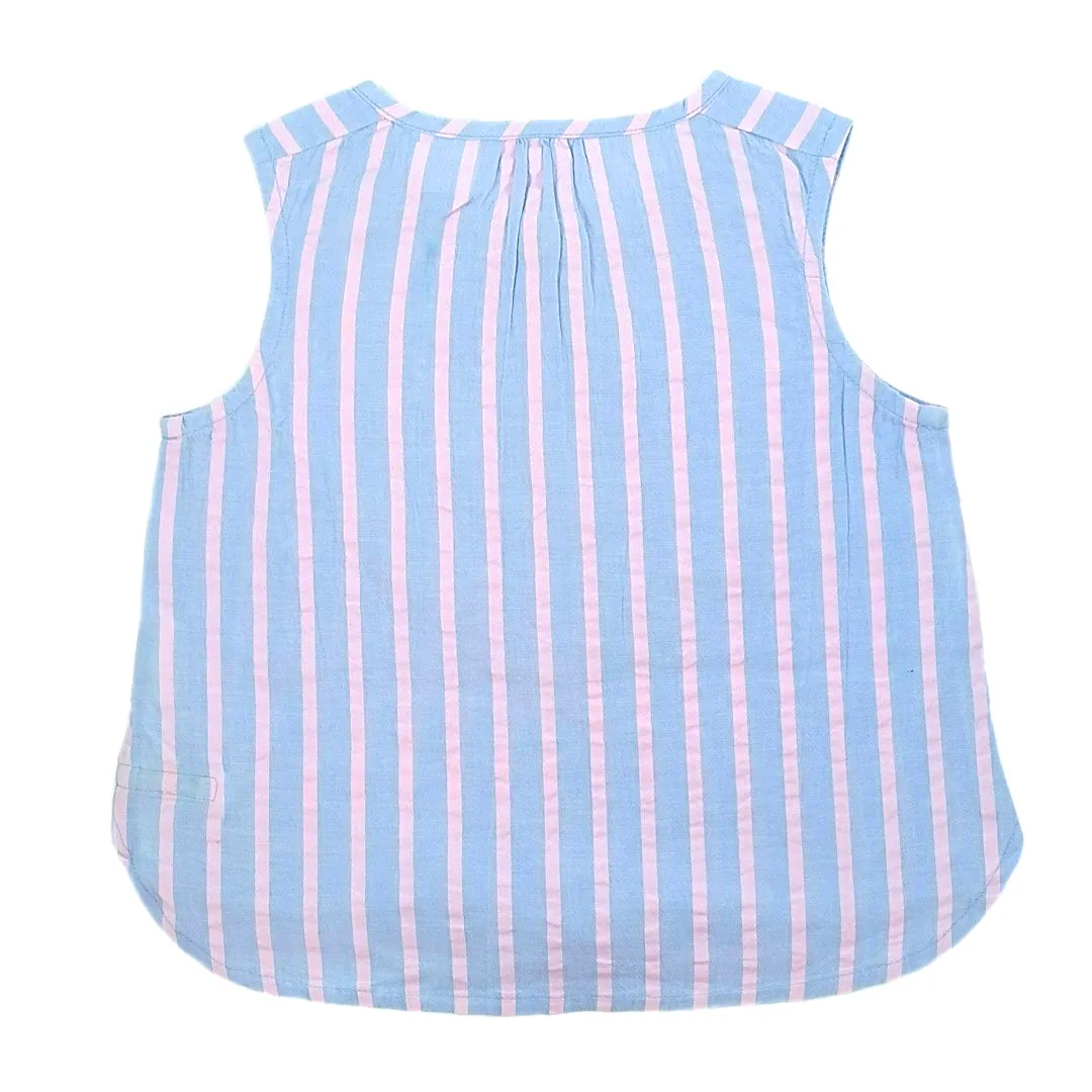 Girls Blue/pink stripe seesucker