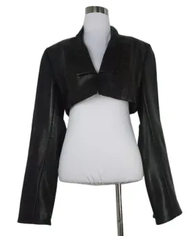 Grace Ling Cropped Black Lambskin Jacket sz 4