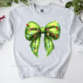 Green Grinch Bow Sweatshirt