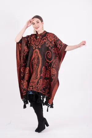 Guadalupe Shimmering Poncho Red