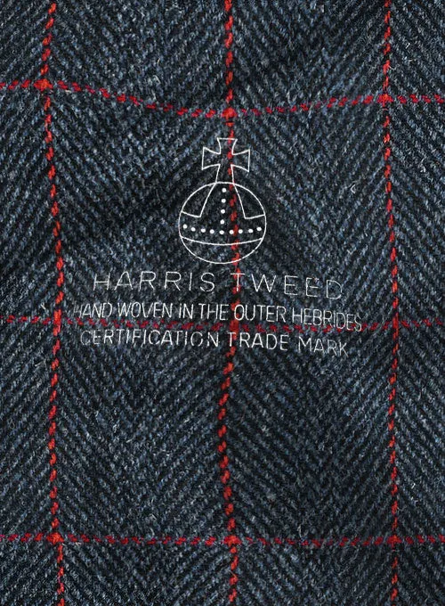 Harris Tweed Blue Checks Pea Coat