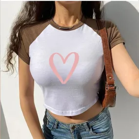 Heart Shape Y2k Heart Custom Crop Top Fairy Grunge Crop Top