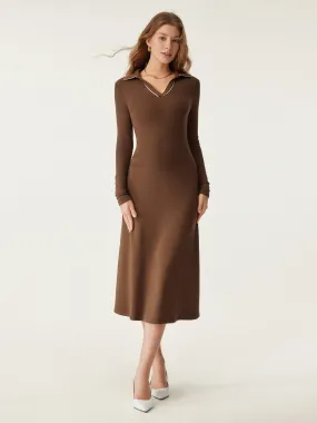 Heat-Tech Pipping Polo Midi Dress