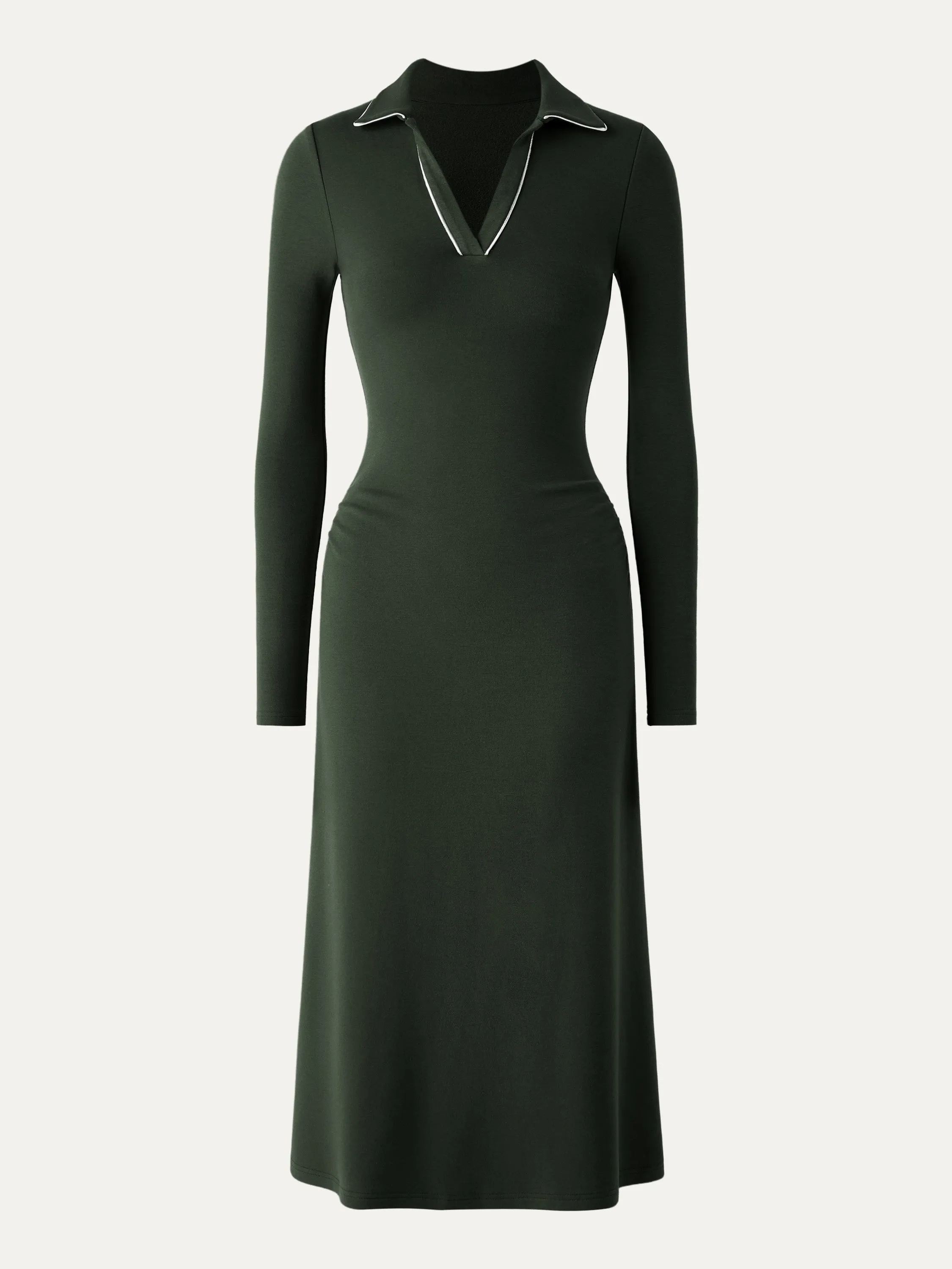 Heat-Tech Pipping Polo Midi Dress