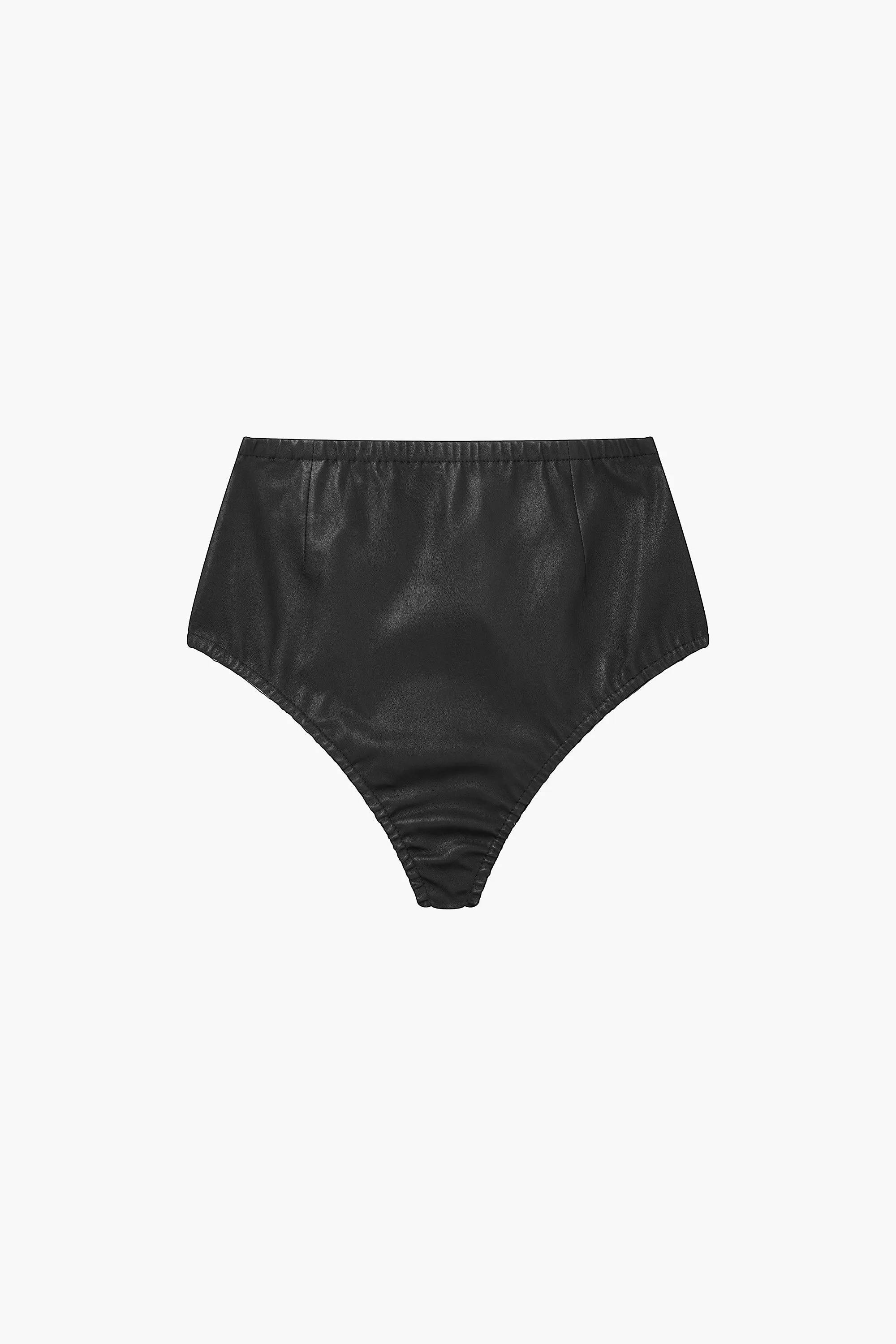 High Waisted Ultra Shorts | Black Leather