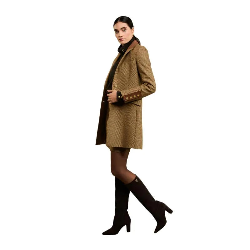 Holland Cooper Kempton Ladies Tweed Coat - Tawny