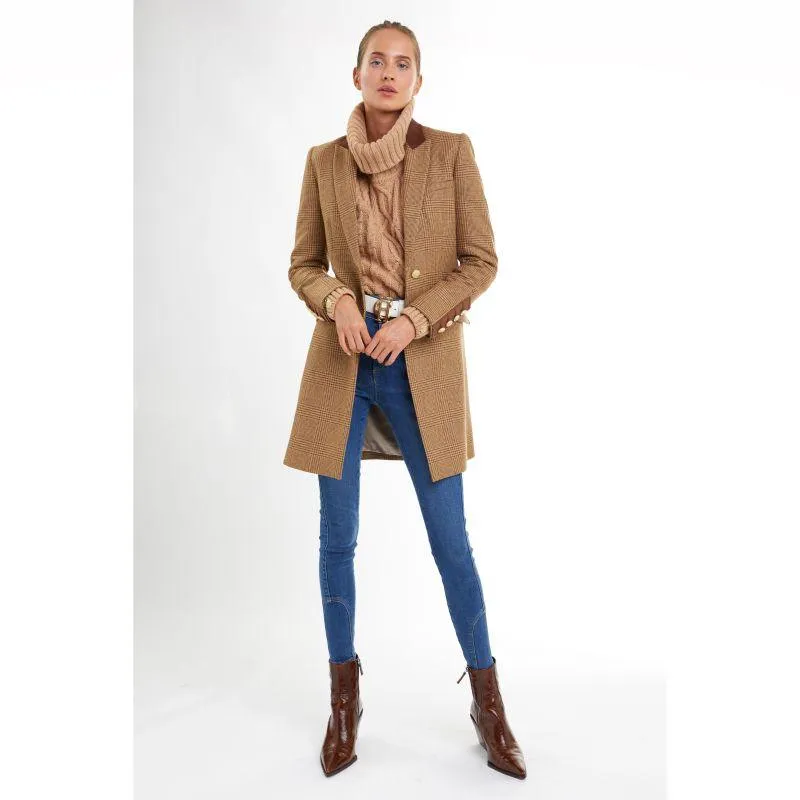 Holland Cooper Kempton Ladies Tweed Coat - Tawny