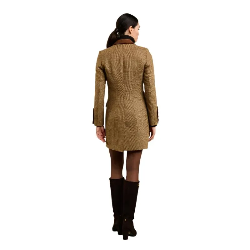 Holland Cooper Kempton Ladies Tweed Coat - Tawny