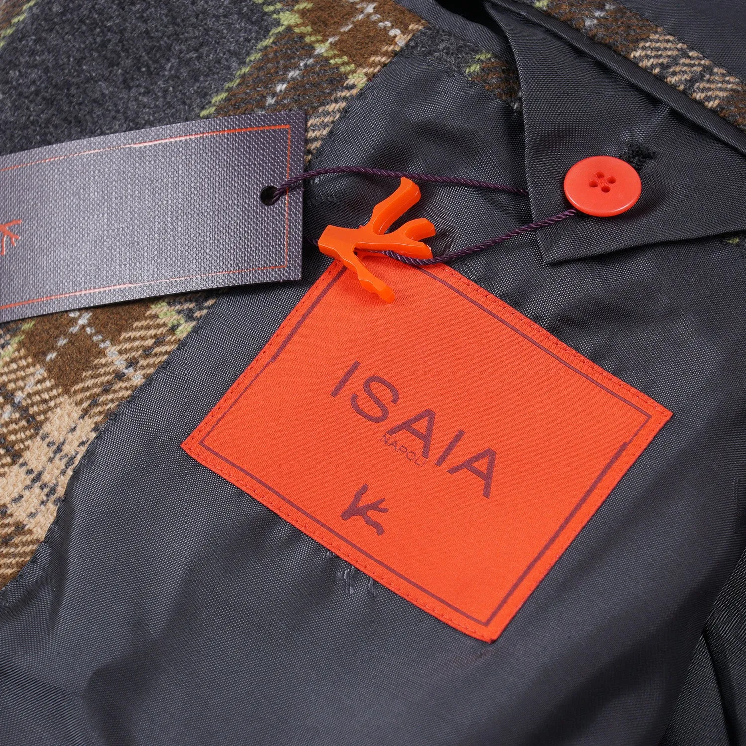 Isaia Tartan Cashmere and Wool Sport Coat