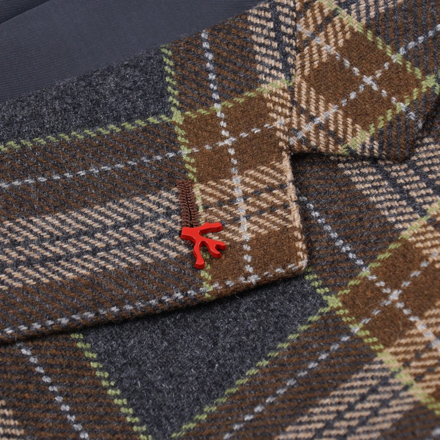 Isaia Tartan Cashmere and Wool Sport Coat