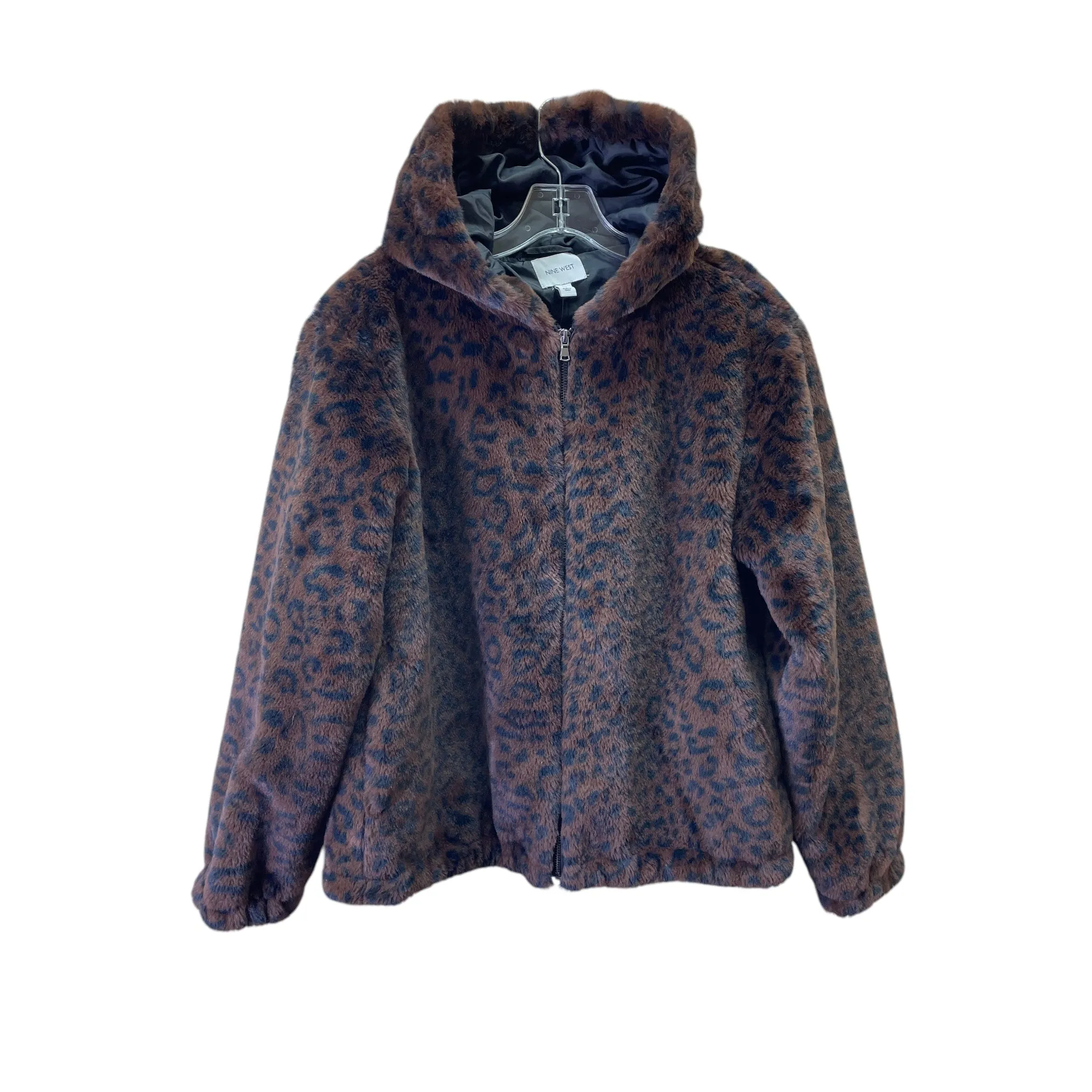 Jacket Faux Fur & Sherpa By Nine West In Animal Print, Size:L