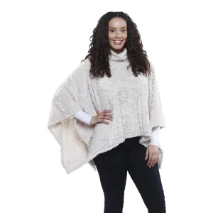 Jane Faux Rabbit Fur Poncho