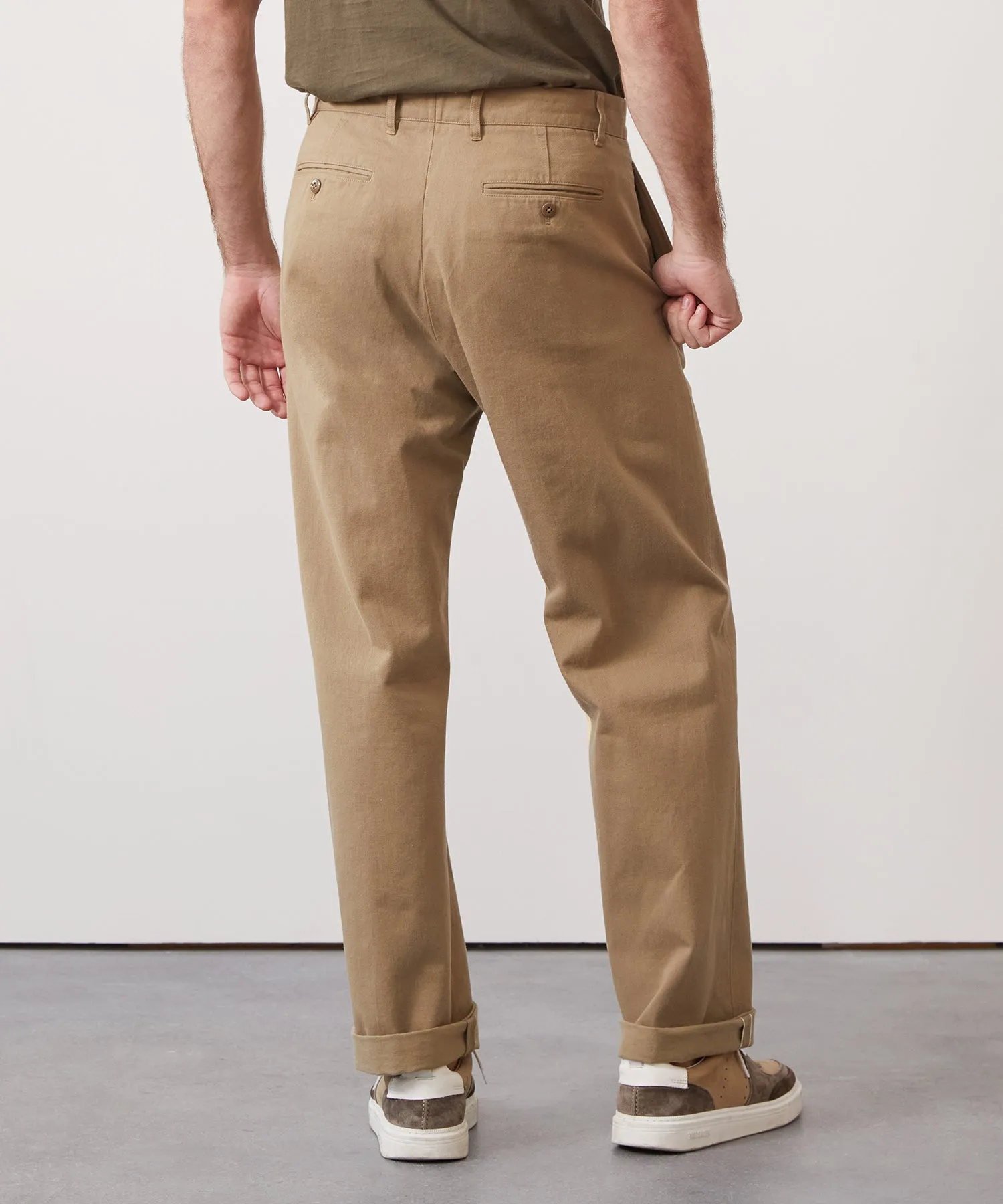 Japanese Relaxed Fit Selvedge Chino in Khaki